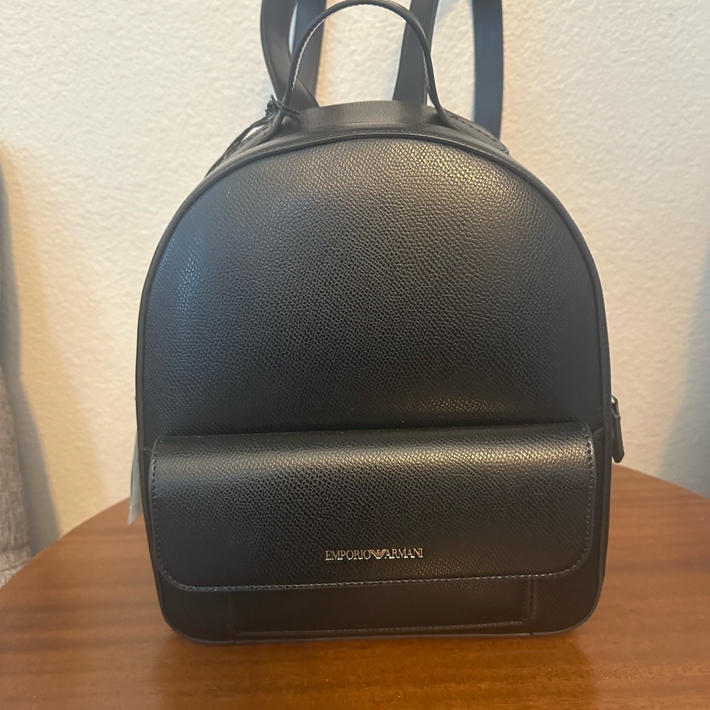 Emporio Armani Black Minimalist Backpack